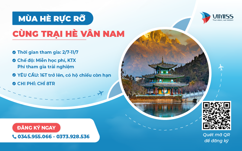 (Không cần HSK) Thông tin trại hè Vân Nam 2024