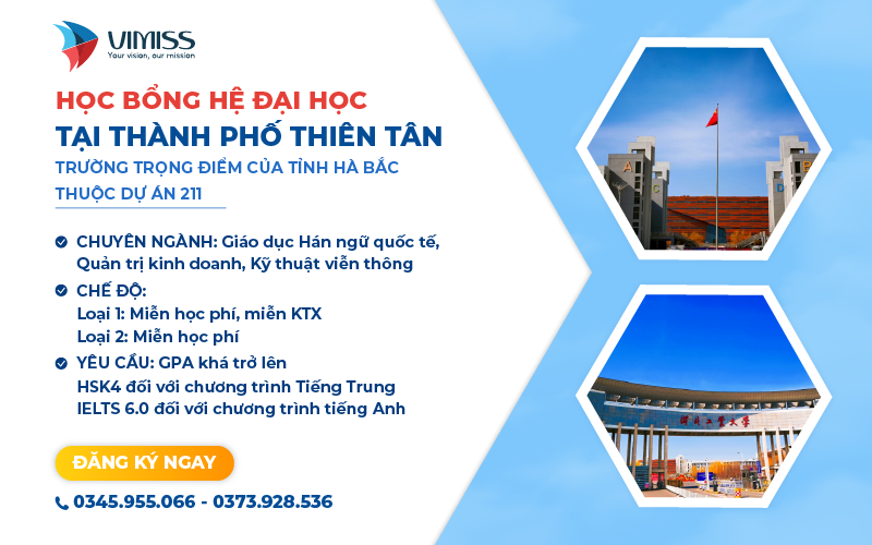 [Cực hot] Học bổng đại học trường dự án 211 tại Thiên Tân